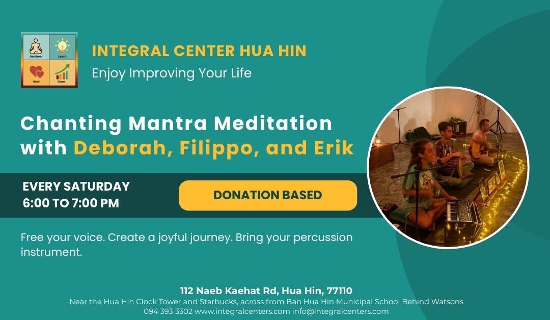 Saturday, February 21, 6:00 to 7:00 pm Chanting Mantra Meditation with Deborah, Filippe, and Erik