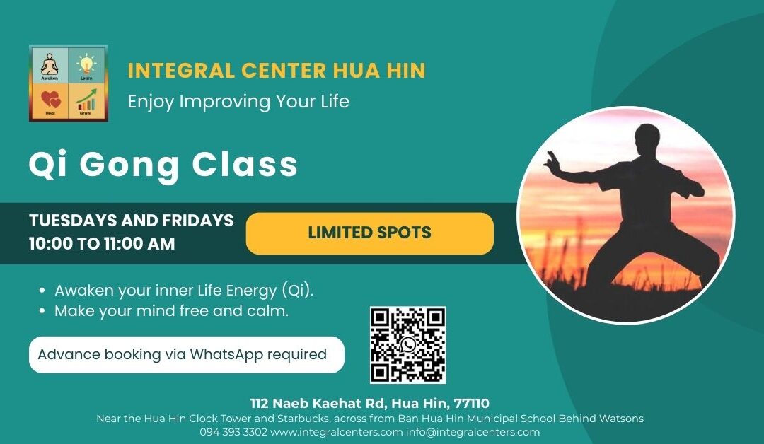 Friday, February 6, 10:00 to 11:00 am, Qi Gong Class (book to attend)