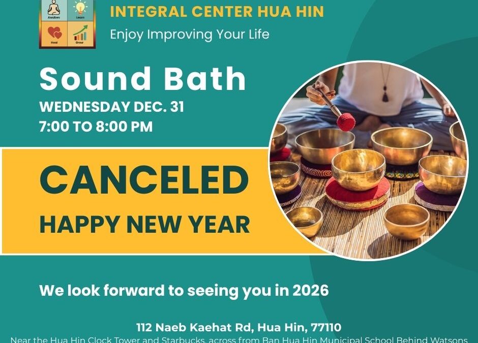 Canceled: Wednesday, December 31, 7:00-8:00 pm Sound Bath Session
