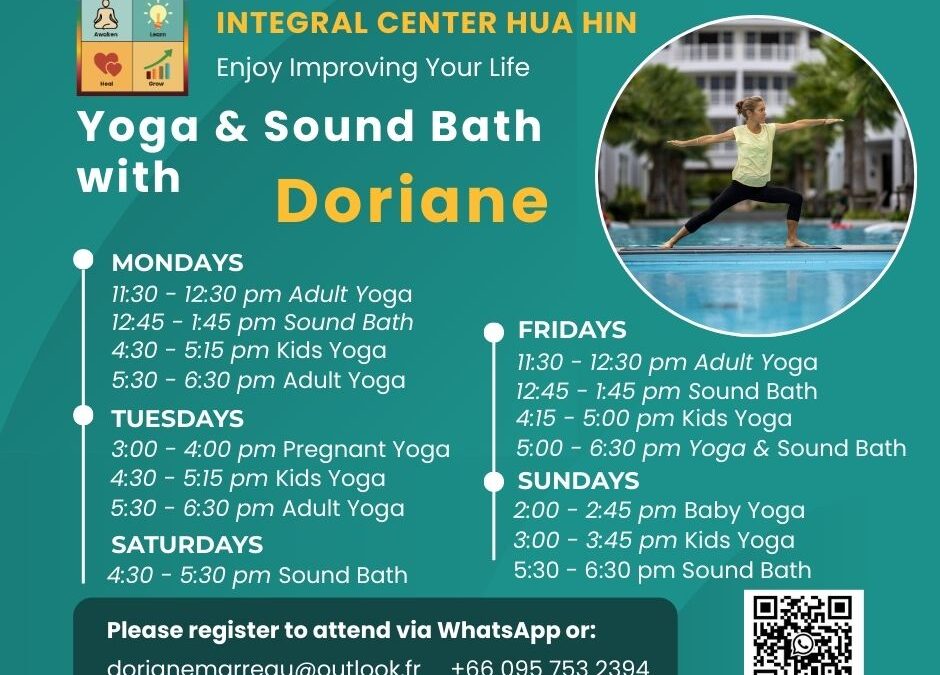 Yoga and Sound Bath with Doriane – Weekly Schedule