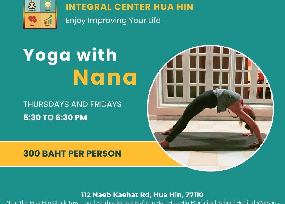 Thursday, November 20, 5:30 to 6:30 pm Yoga Class with Nana (all levels welcome)