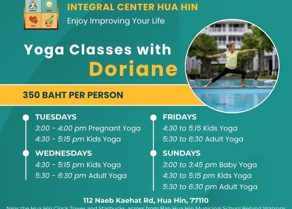 Tuesdays, Wednesdays, Fridays, and Sundays Yoga with Doriane