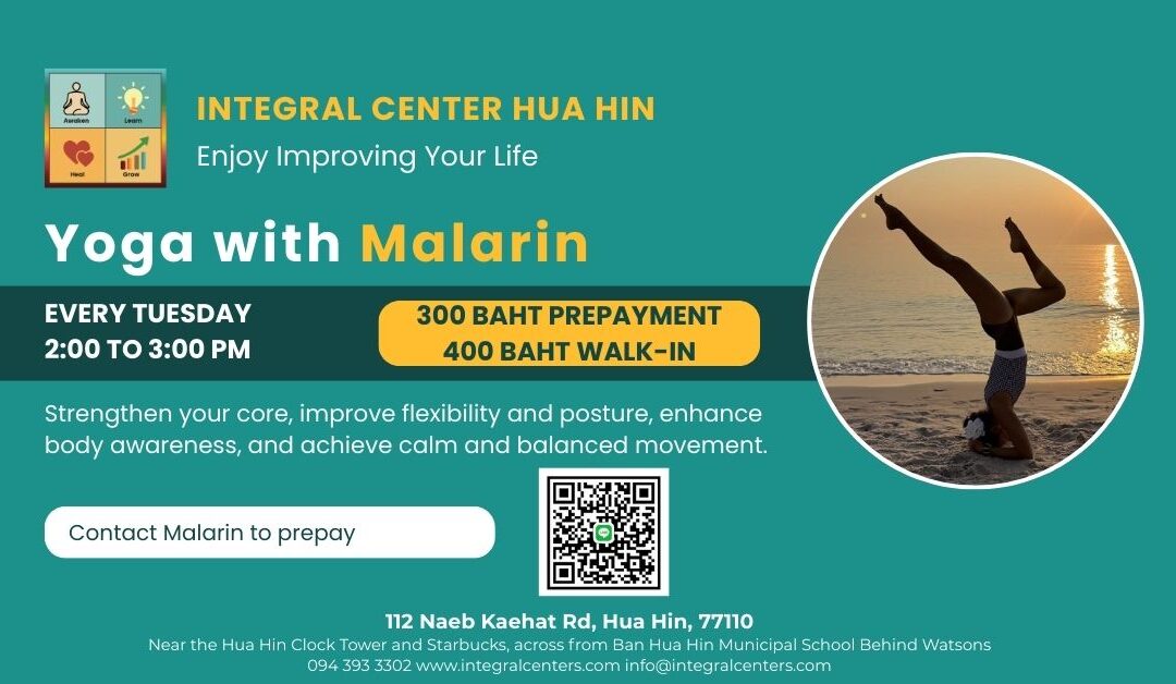 Tuesday, February 17, 2:00 to 3:00 pm, YOGA with Malarin